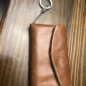 Hobo brand small keychain leather wallet.